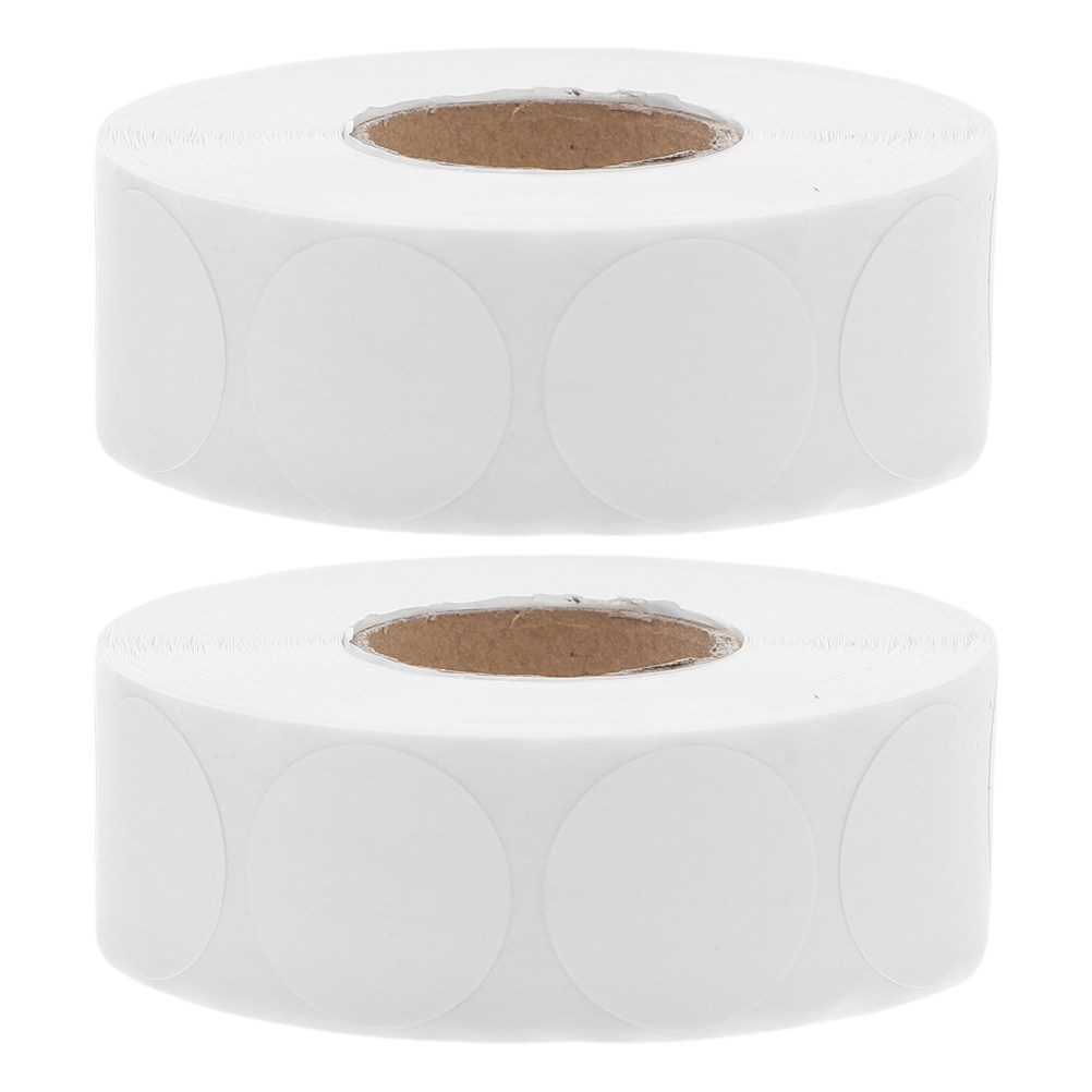 Food Storage Labels - 丸型ラベルステッカー5個入り、白色、自己粘着式、直径1.3cm、オフィスでの書類整理、教室、倉庫、食品などに。