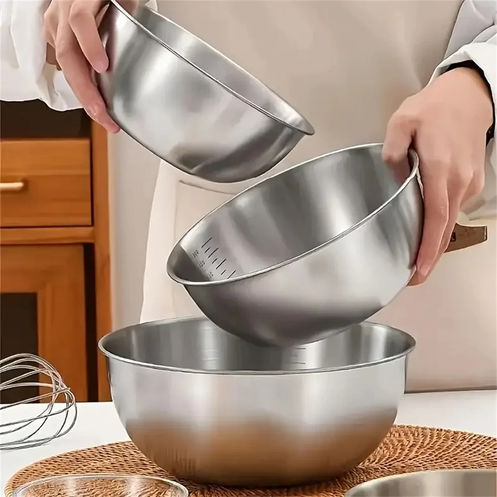2026年製、ステンレス製ミキシングボウルセット。目盛り付き - Food Storage Meals のレビューと価格