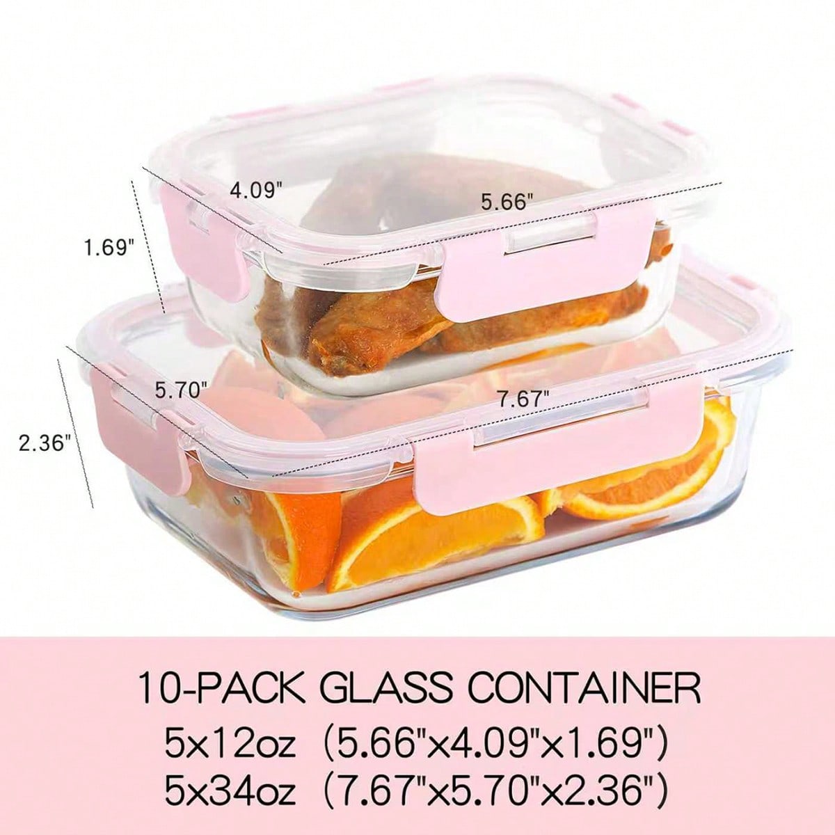 10個入りガラス製ミールプレップ容器、蓋付き食品保存容器、気 - Food Storage Meals のレビューと価格