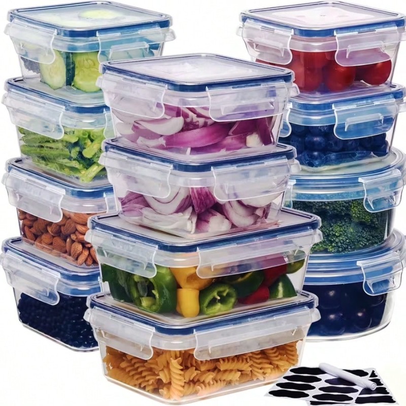 12個入りの食品保存容器セット（蓋12個＋容器12個）。密閉 - Food Storage Labels のレビューと価格