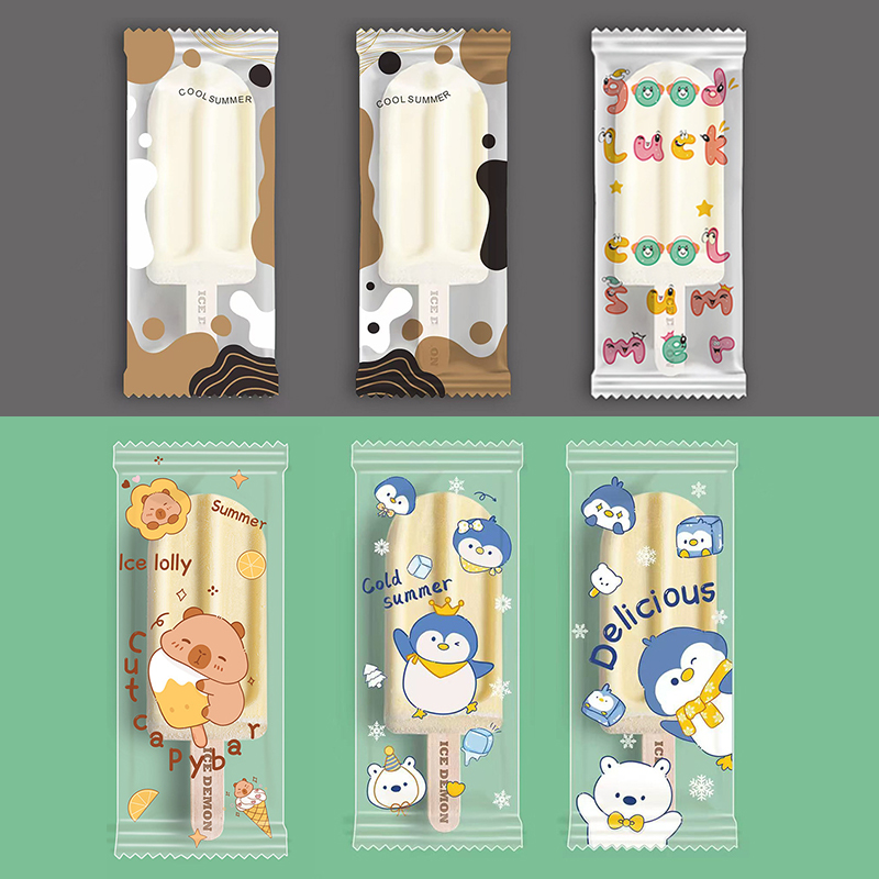 ～100個入り かわいい漫画柄の食品グレードアイスクリーム袋 - Food Storage Bag のレビューと価格
