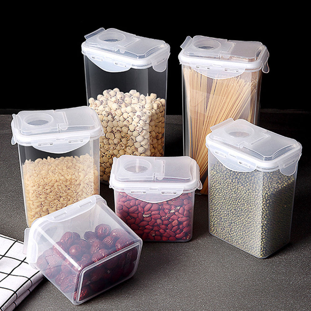 密閉蓋付きの透明なプラスチック製食品保存容器2個セット。キッ - Food Storage Containers のレビューと価格
